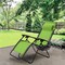 Outdoor Folding Zero Gravity Reclining Lounge Chair with Utility Tray